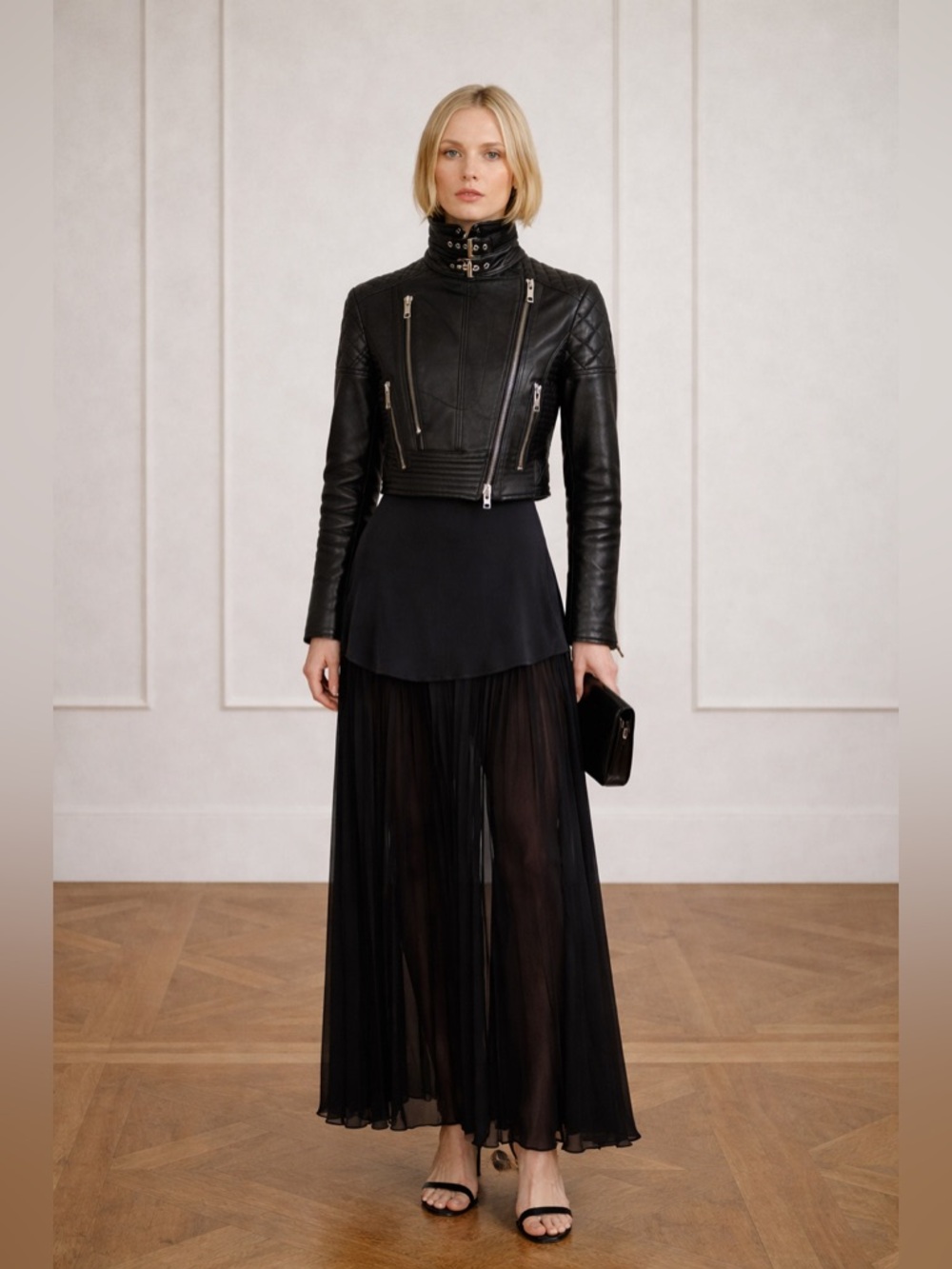 Burberry Prorsum quilted leather cropped jacket xs